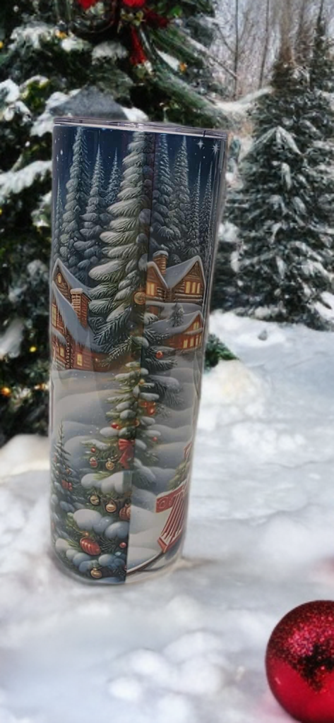 Vintage Christmas train 20oz tumbler-seasonal travel cup
