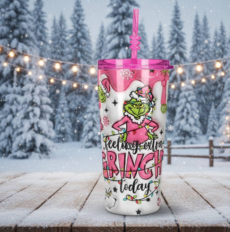 Kids Grinch Tumbler - Feeling Extra Grinchy Today