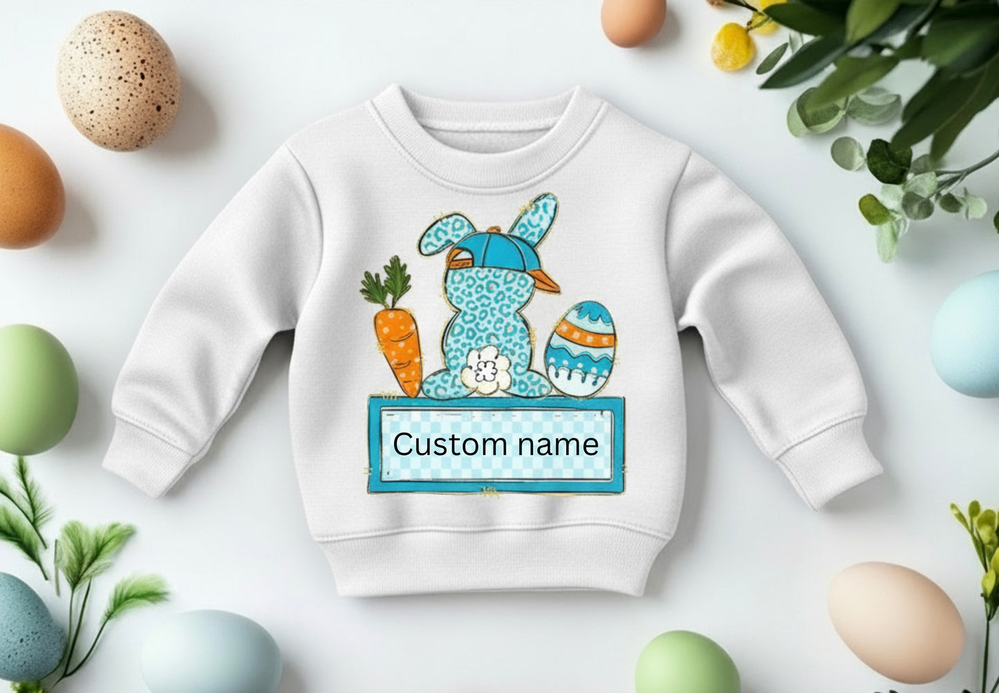 Custom Name Easter Bunny Toddler Crewneck