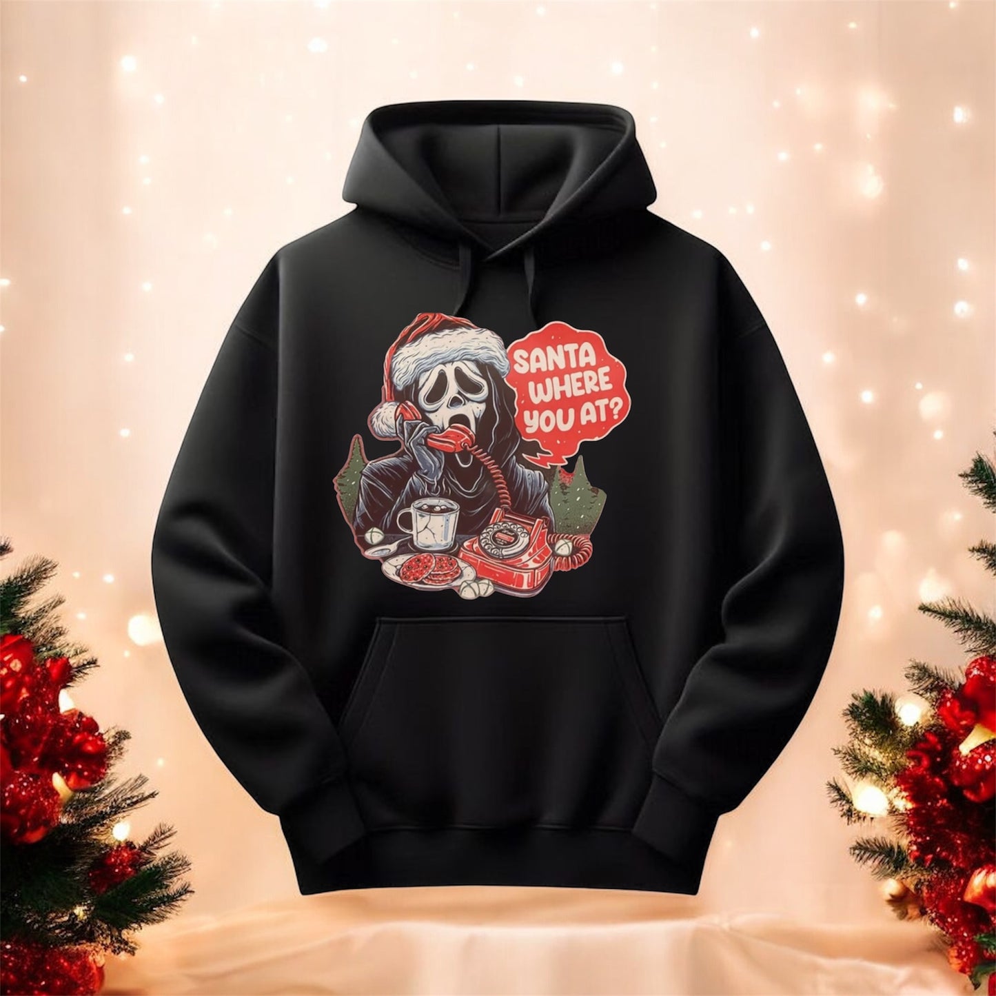 Santa Where You At Hoodie β Scream-Inspired Christmas Sweatshirt