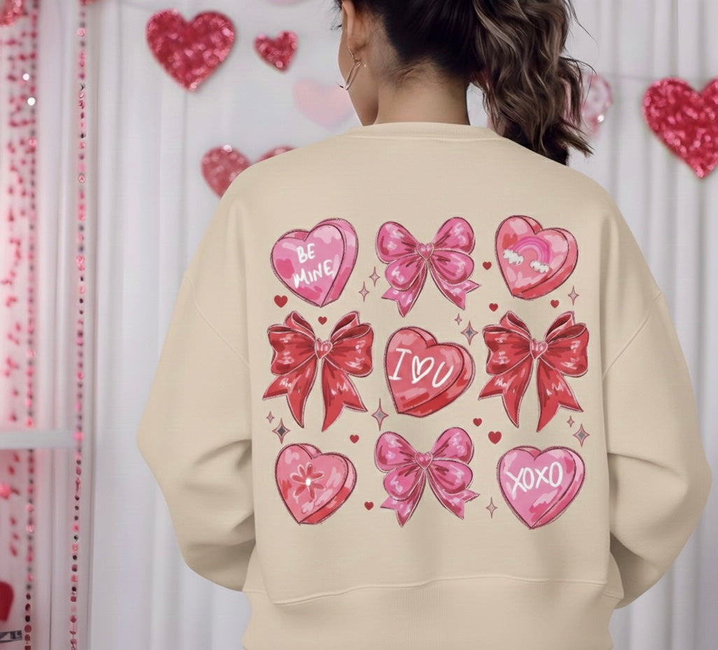 Coquette Candy Heart Valentine Crewneck