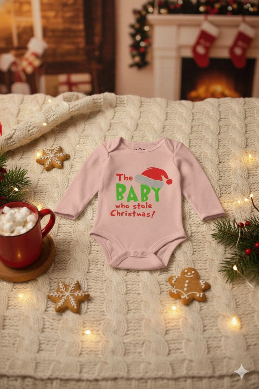 Baby Who Stole Christmas Onesie – Holiday Infant Onesie