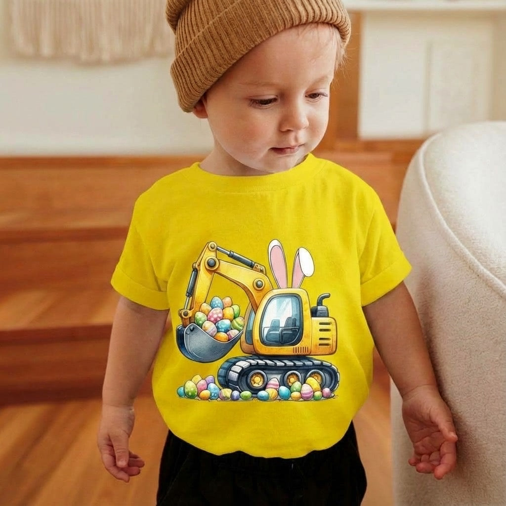 Easter Excavator Toddler Shirt – Construction Easter Tee