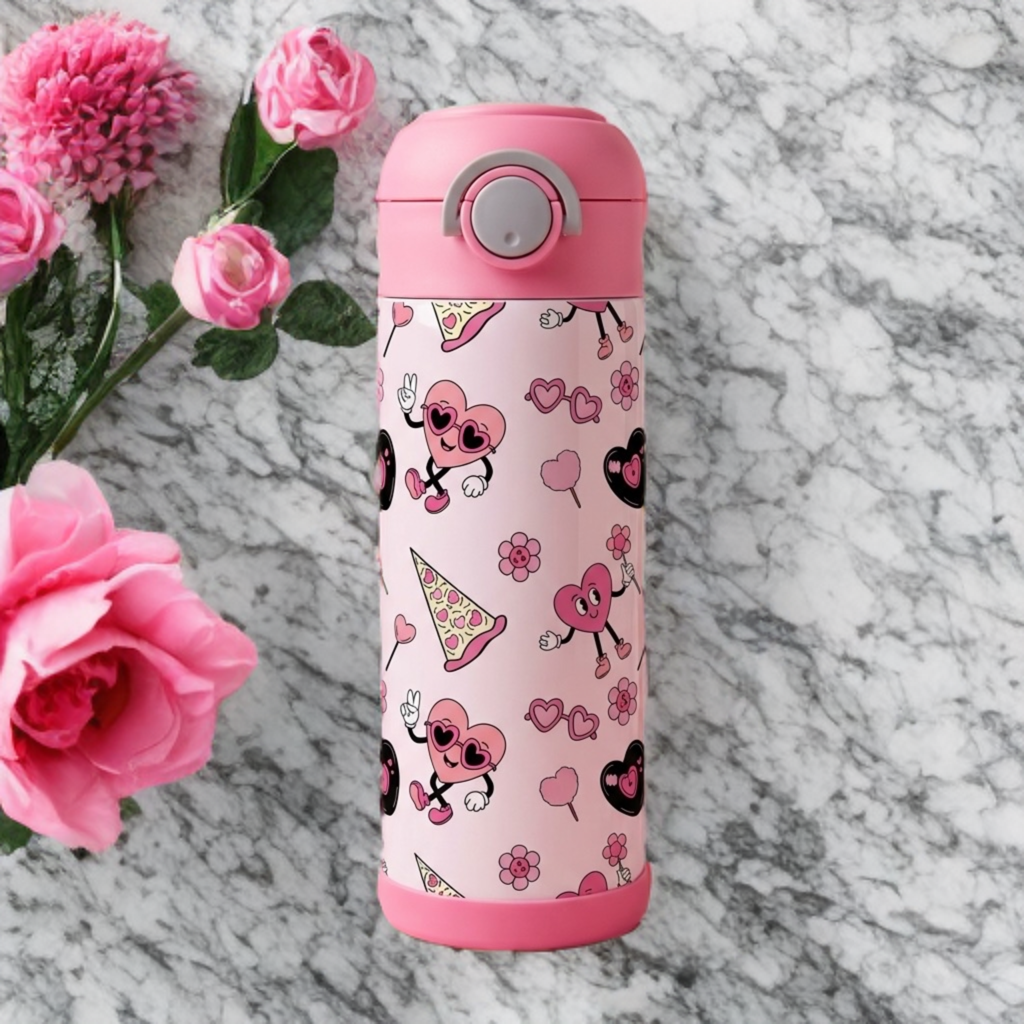 Retro Valentine Kids Tumbler – Valentine Drink Cup