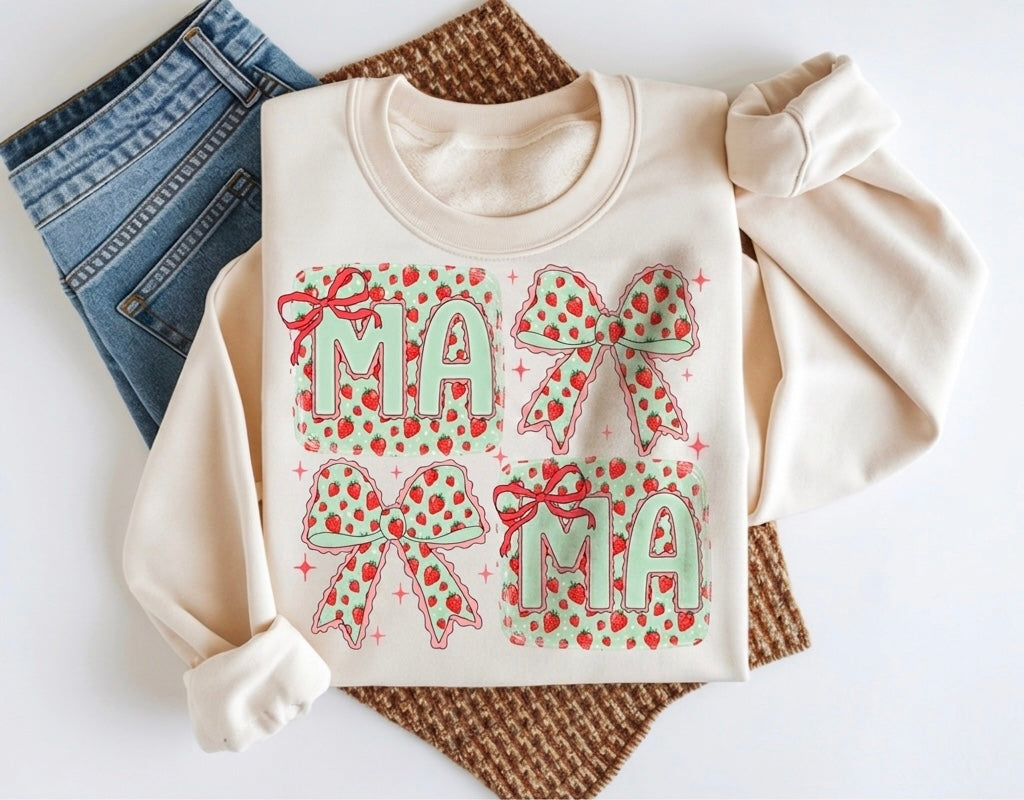 Coquette Strawberry Mama Crewneck