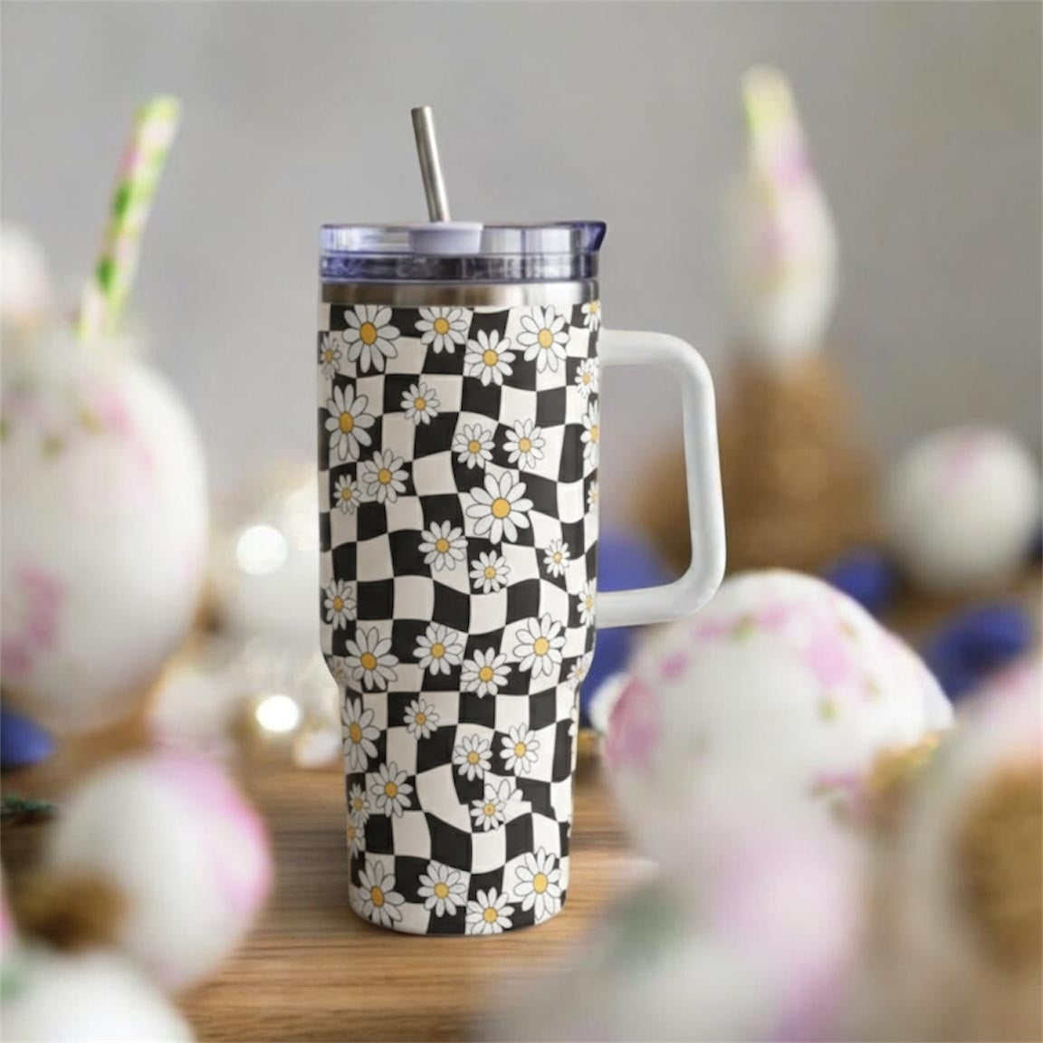 Daisy Checkered 30oz Tumbler