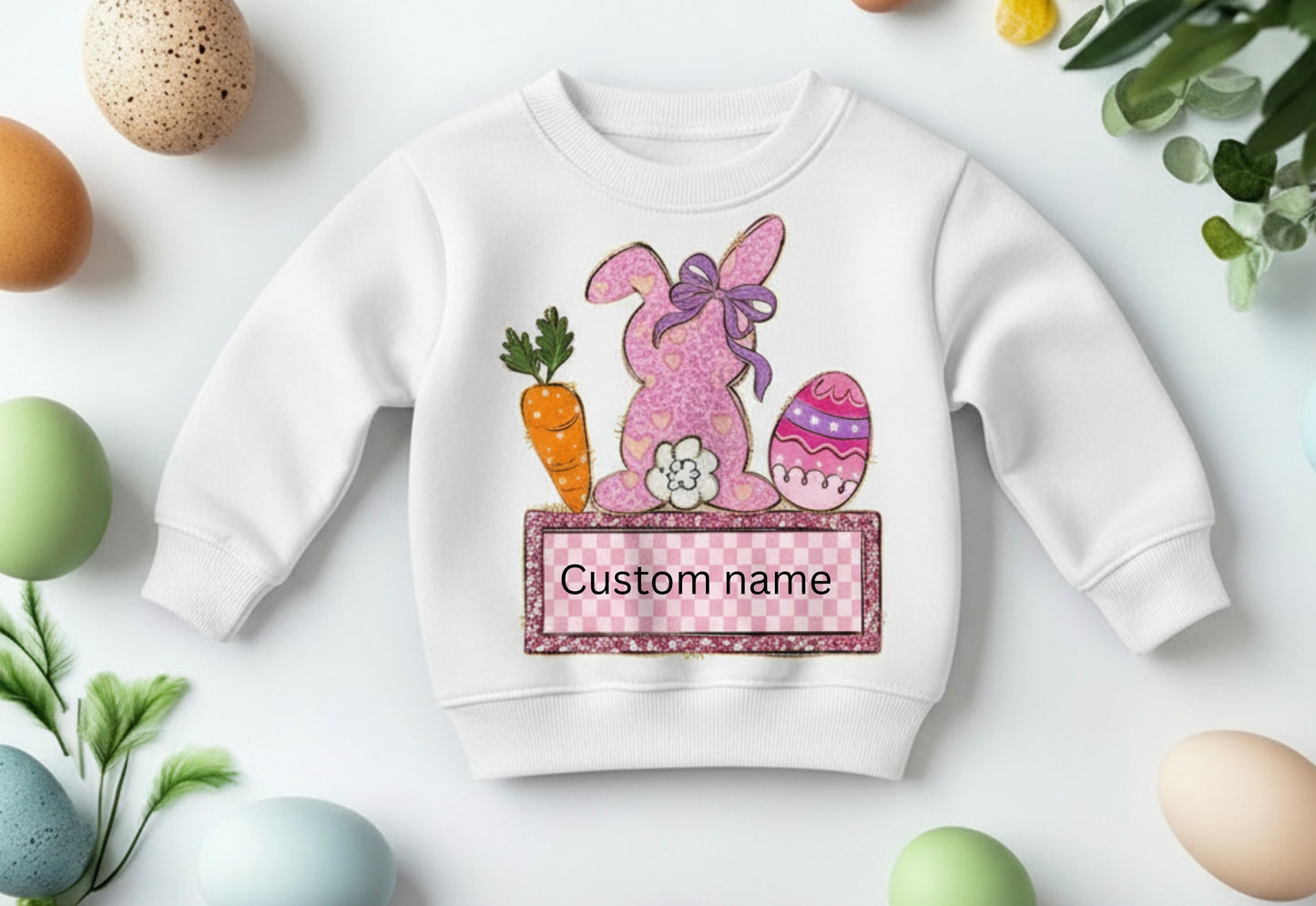 Custom Name Easter Bunny Toddler Crewneck