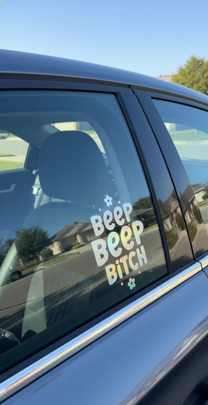 Beep Beep Bitch Car Decal – Funny Sassy Vinyl Sticker