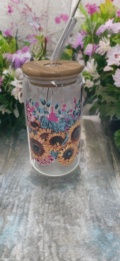 Sunflower Mama Glass Tumbler