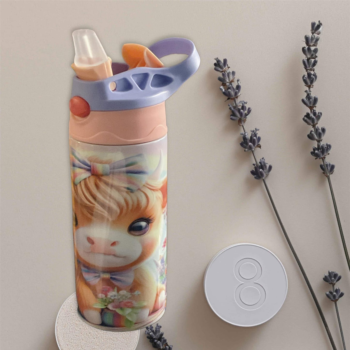 Highland Cow Kids Tumbler – Cute Children’s 12oz Drink Cup