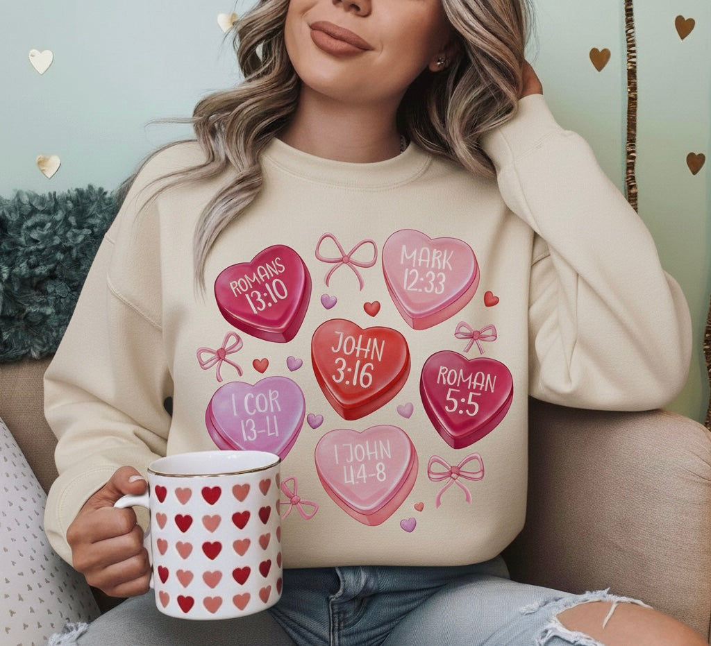 Faith-Based Valentine’s Crewneck – Christian Valentine Sweatshirt