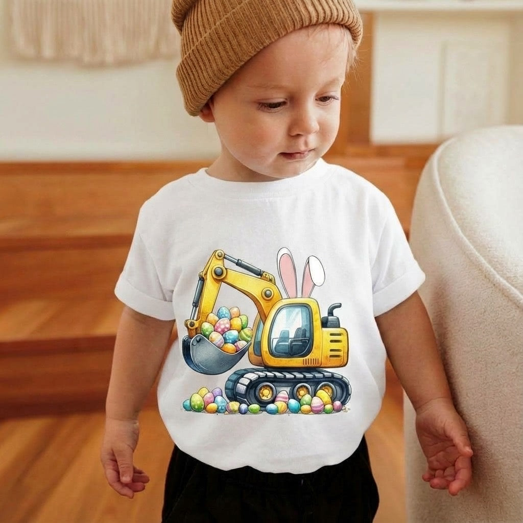 Easter Excavator Toddler Shirt – Construction Easter Tee