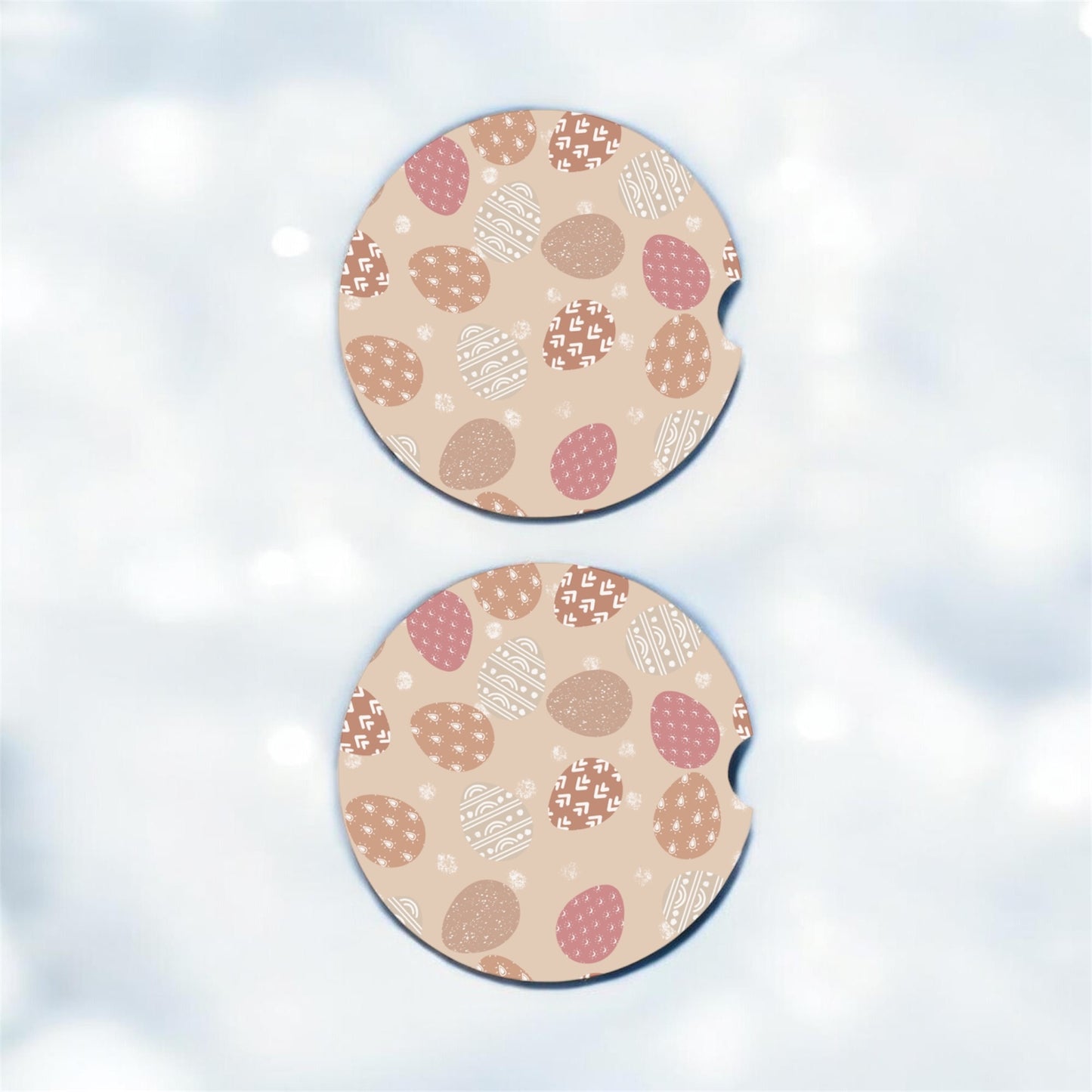 Boho Easter Eggs Car Coasters – 2 Pack