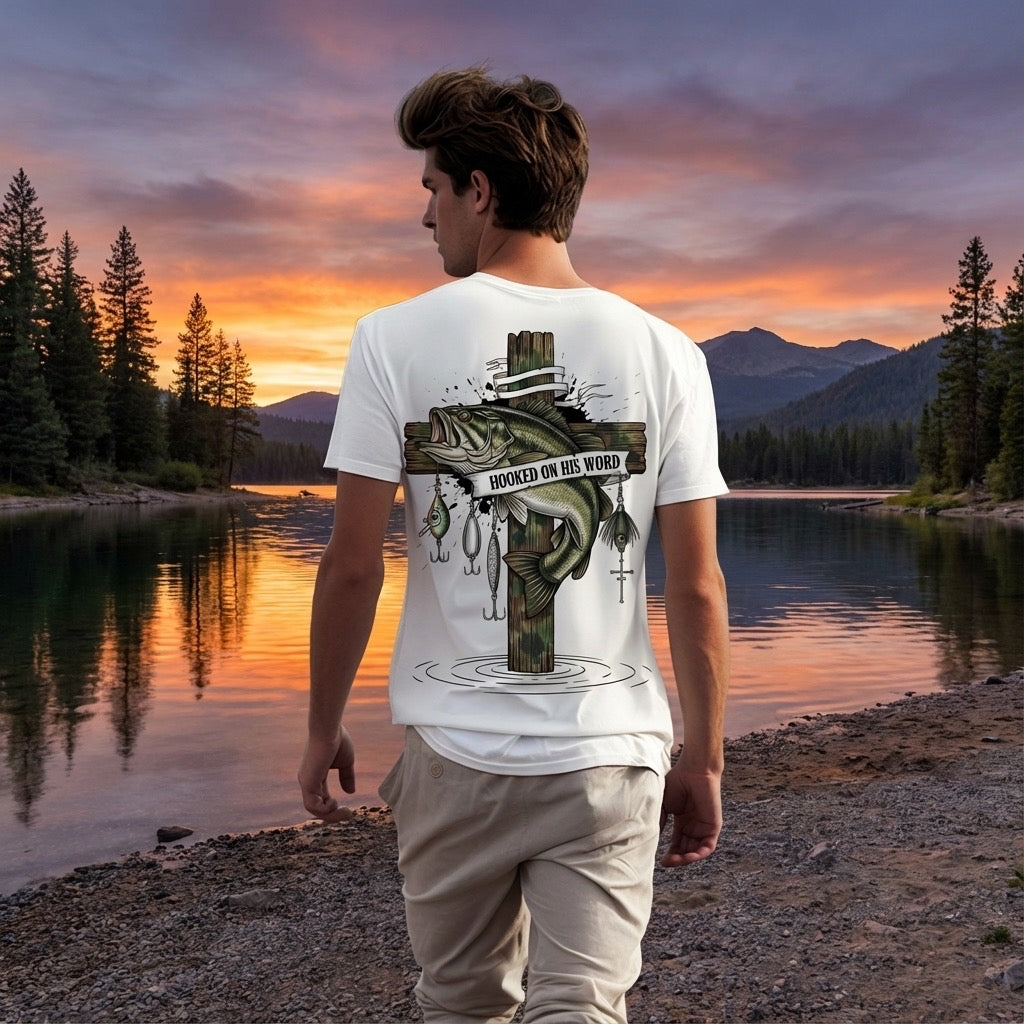 Hooked on His Word T-Shirt – Faith-Based Christian Tee
