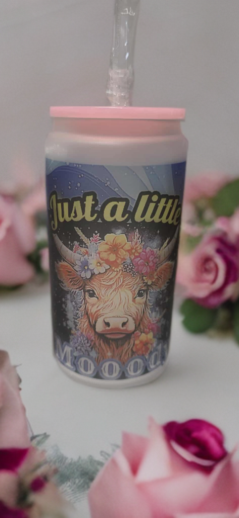Just a Little Moody Frosted Glass Tumbler