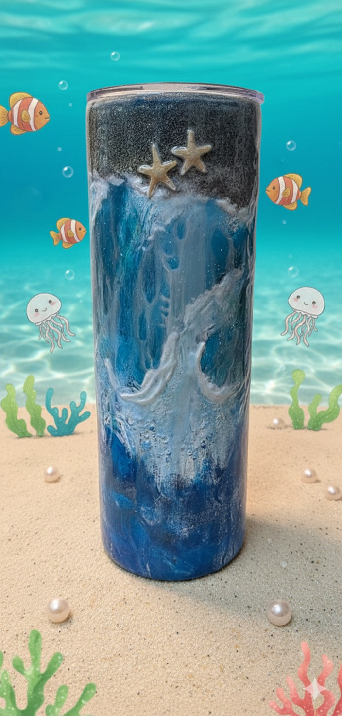 Ocean Waves 20oz Tumbler – Beach Lover’s Insulated Cup