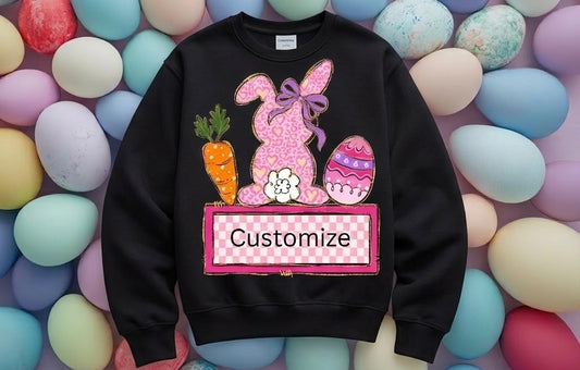 Custom Name Bunny Girls Crewneck