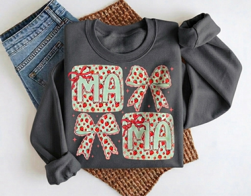 Coquette Strawberry Mama Crewneck