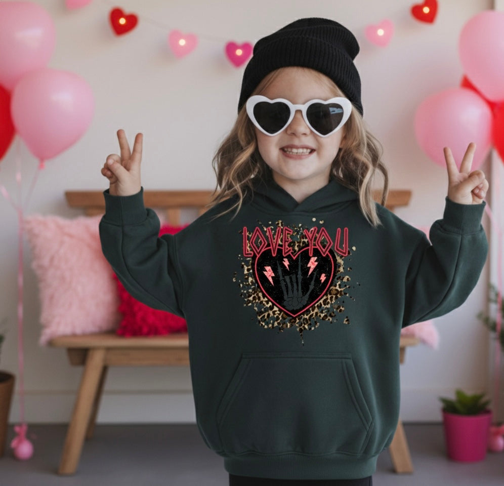 Love You Valentine’s Girls Hoodie