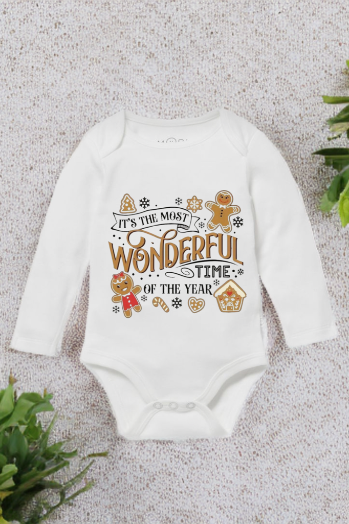 “It’s the Most Wonderful Time of the Year” Baby Onesie – Festive Holiday Outfit