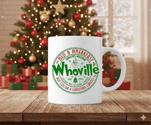Whoville Bed & Breakfast 15oz Coffee Mug – Holiday Christmas Mug