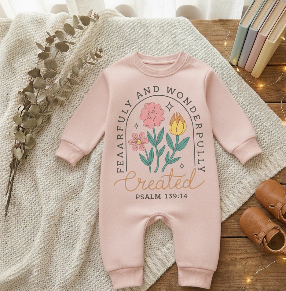 Fearfully and Wonderfully Created Baby Onesie – Psalm 139:14