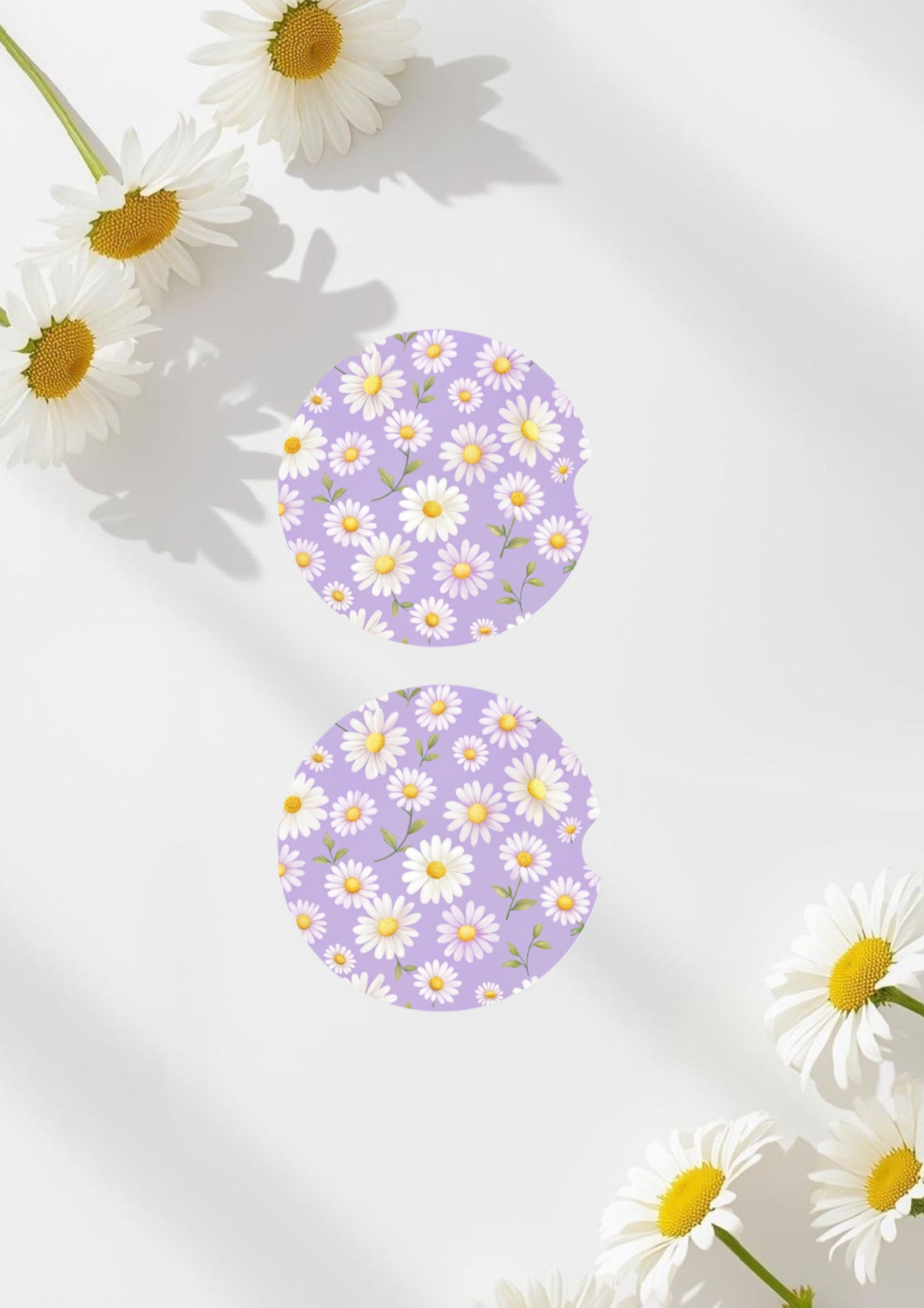 Daisy Car Coasters – 2 Pack
