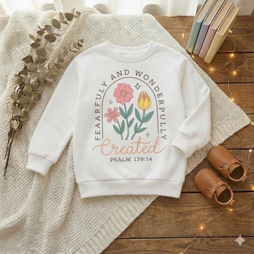 Fearfully and Wonderfully Created Toddler Crewneck – Psalm 139:14