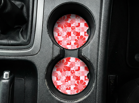 Floral Car Coasters – 2 Pack