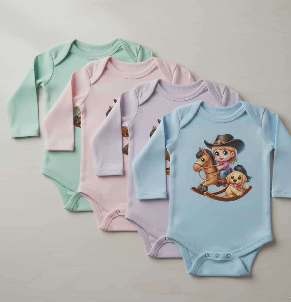 Baby Cowboy Rocking Horse Onesie | Western infant Onesie