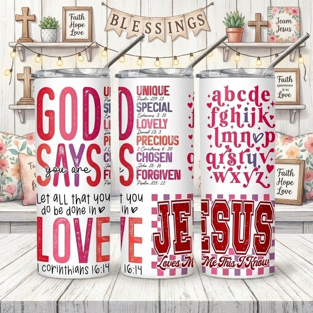 God Says You Are – 20oz Inspirational Faith Tumbler