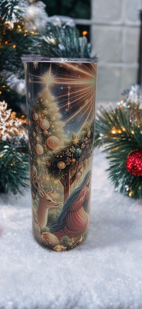 Silent Night Nativity 20oz tumbler-Holiday insulated cup