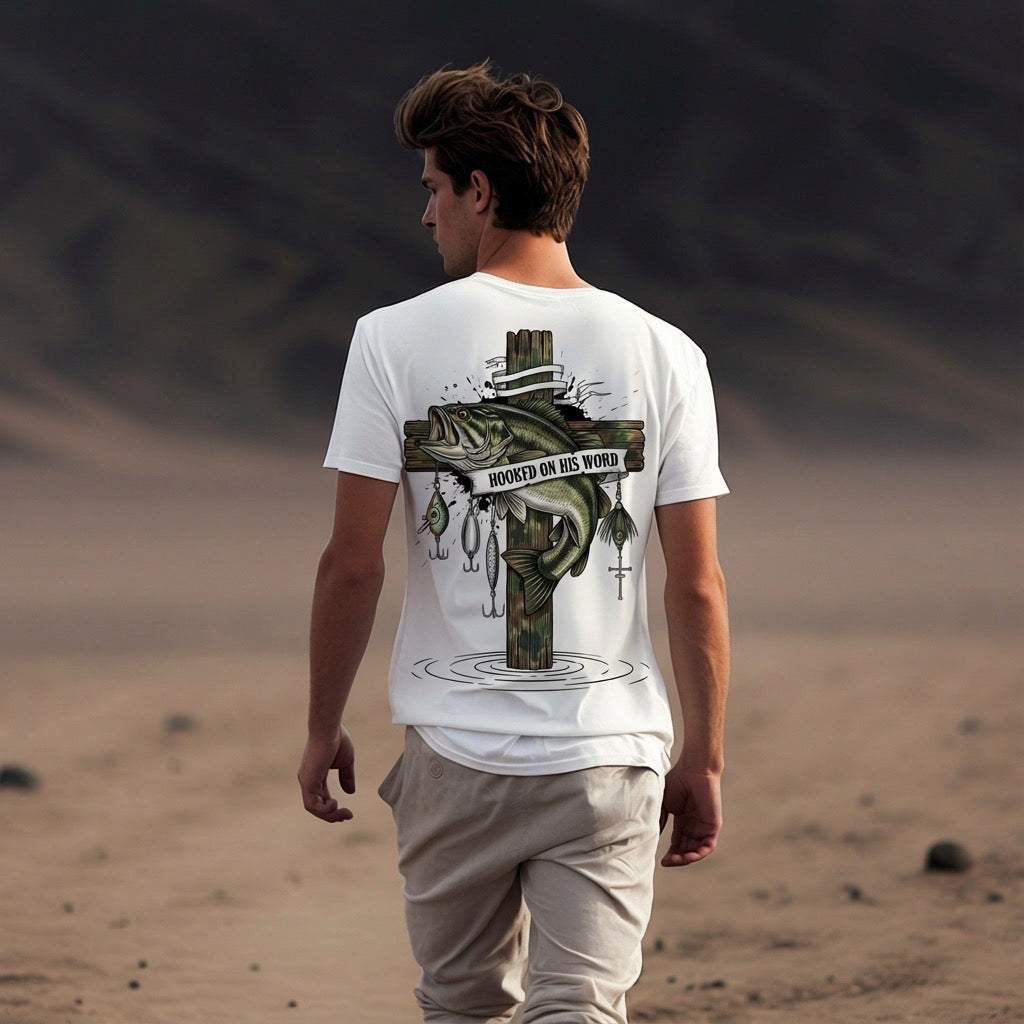 Hooked on His Word T-Shirt – Faith-Based Christian Tee