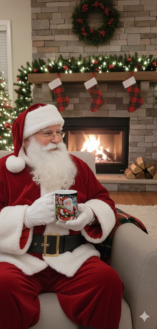 15 oz Santa Claus Mug – Cozy Christmas Holiday Drinkware