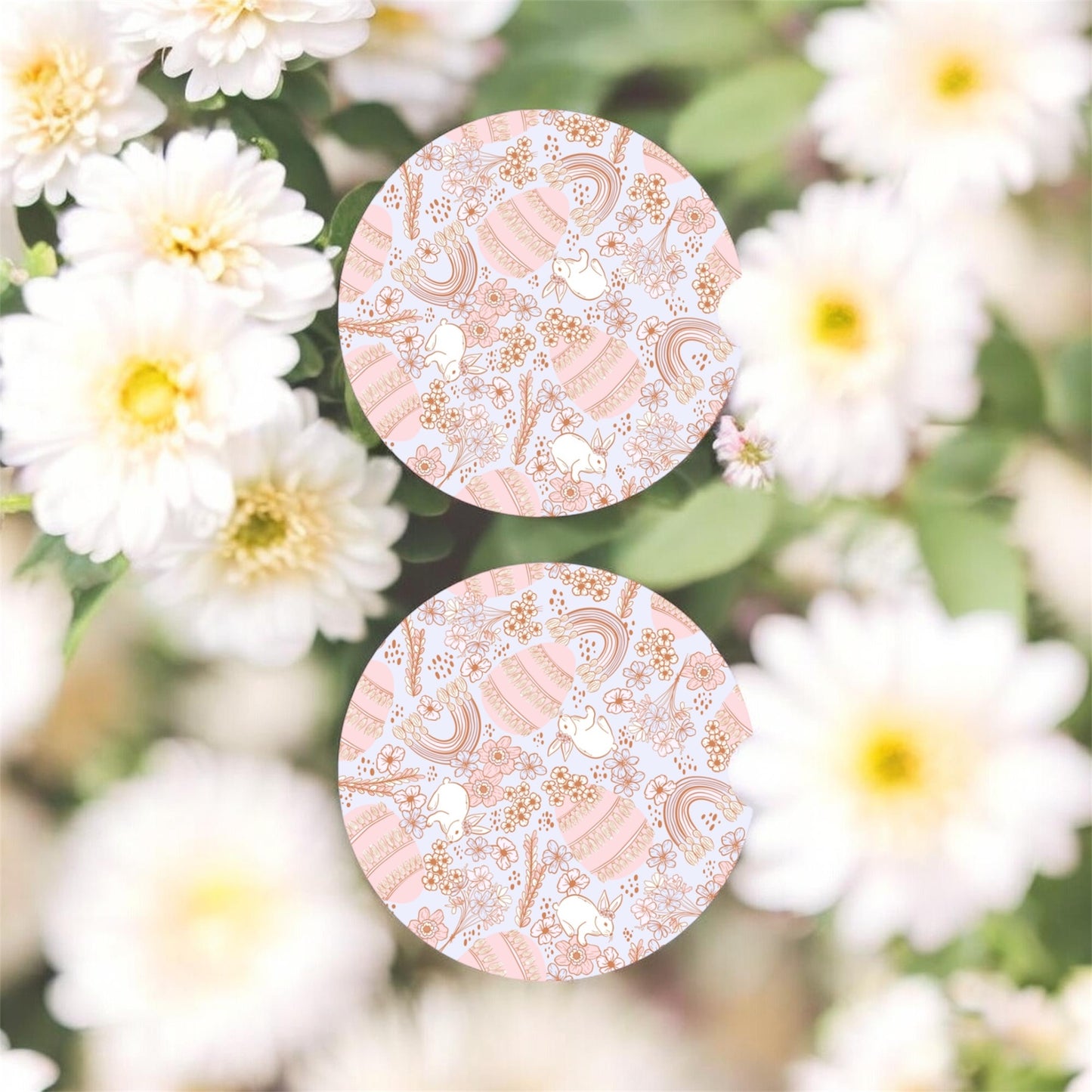 Boho Easter Car Coasters – 2 Pack