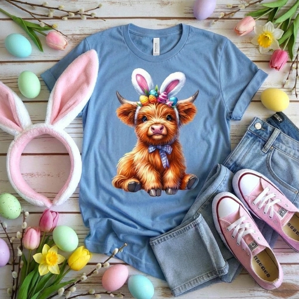 Highland Easter Cow T-Shirt – Easter Cow Graphic Tee