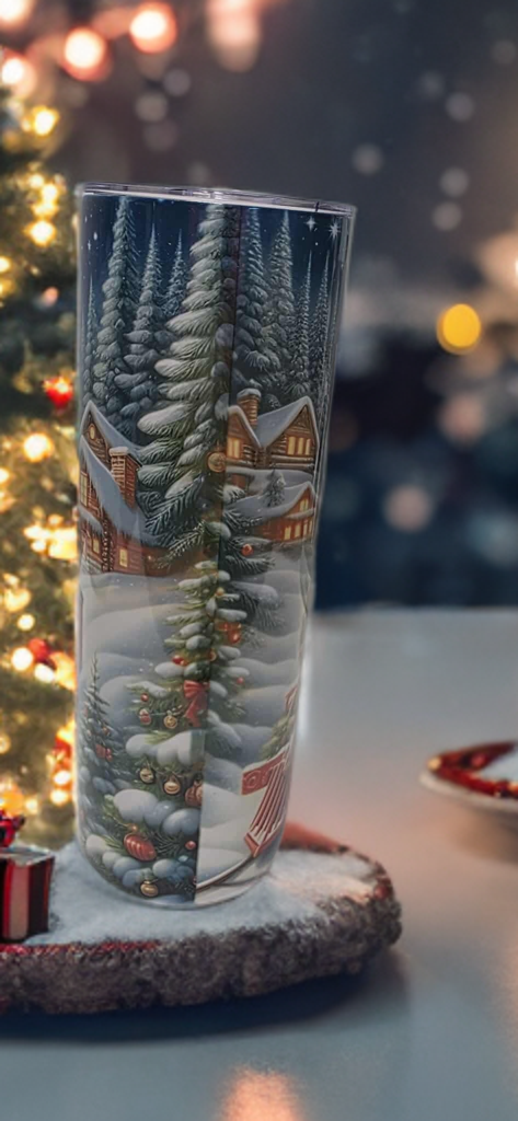 Vintage Christmas train 20oz tumbler-seasonal travel cup