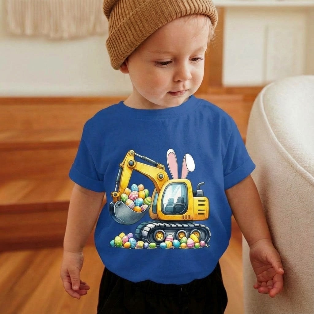 Easter Excavator Toddler Shirt – Construction Easter Tee