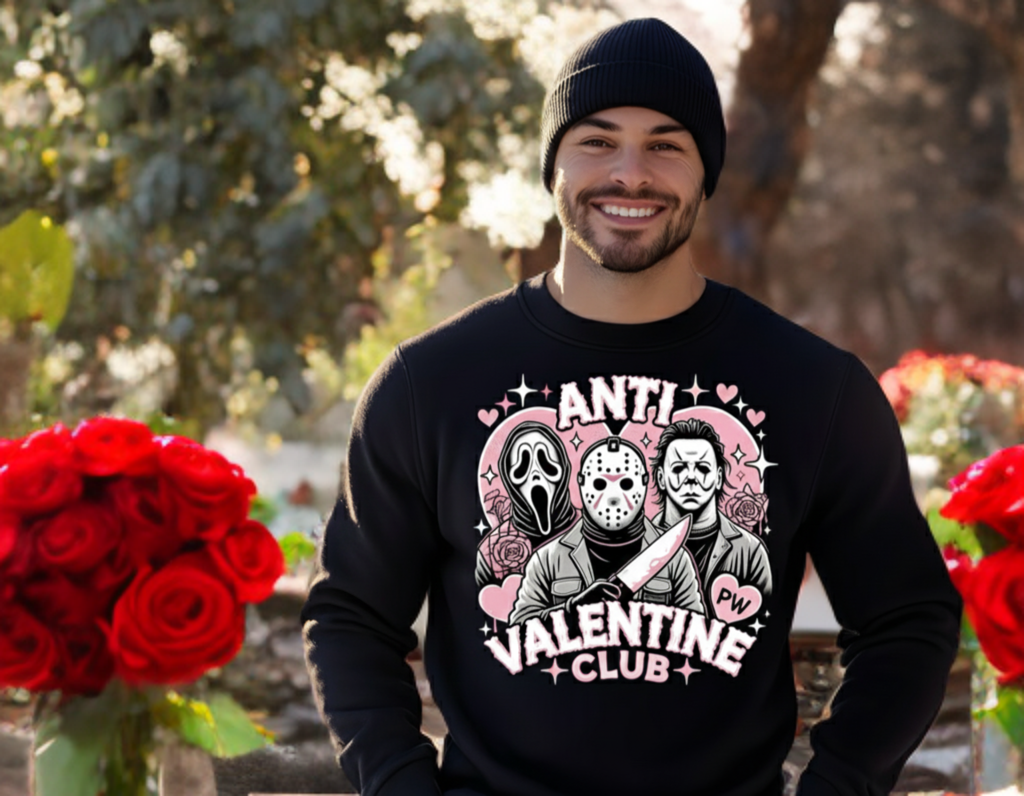 Anti-Valentine’s Club Crewneck – Horror Valentine Sweatshirt