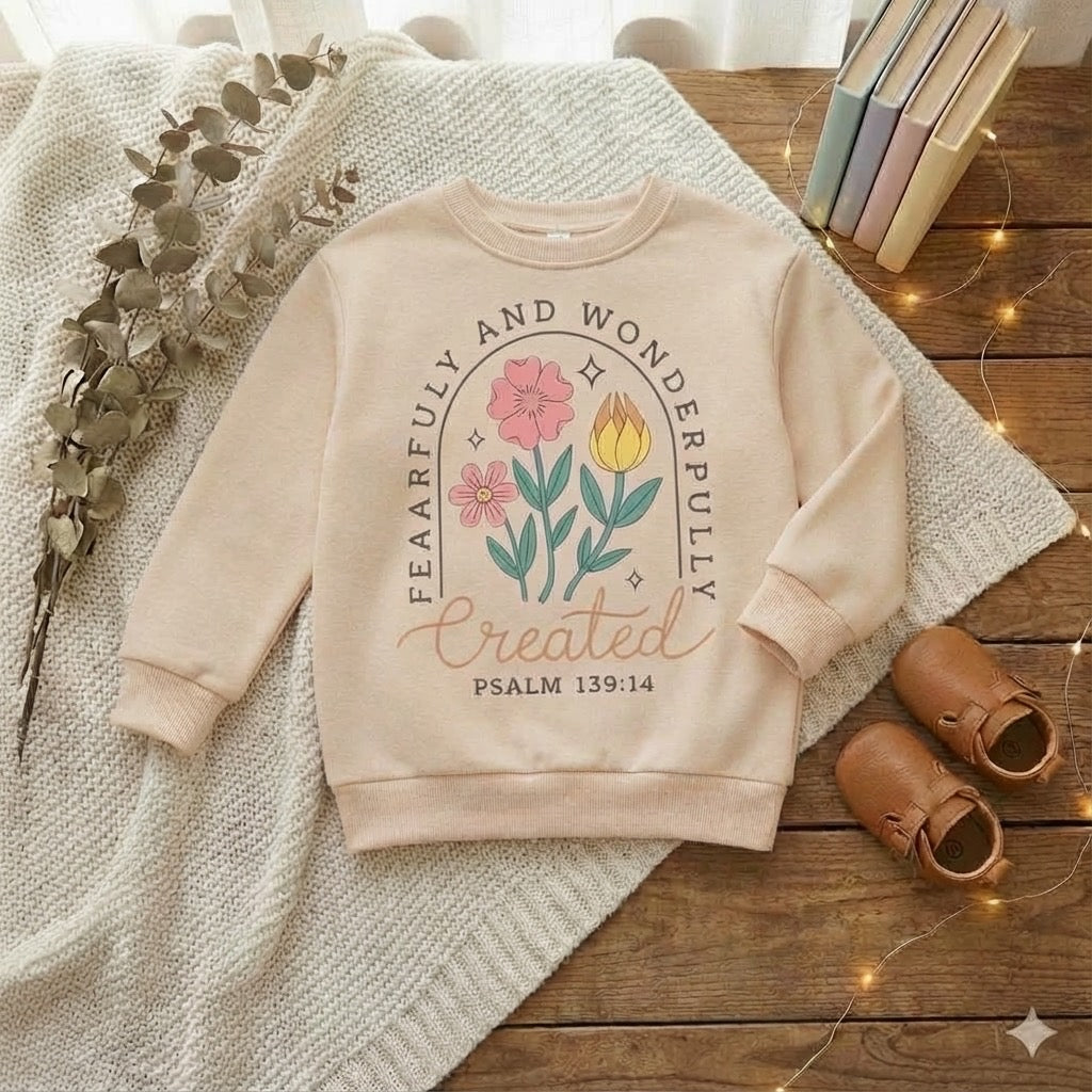 Fearfully and Wonderfully Created Toddler Crewneck – Psalm 139:14
