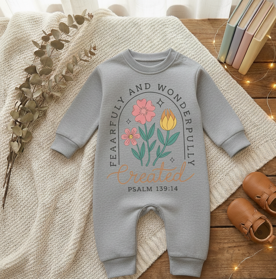 Fearfully and Wonderfully Created Baby Onesie – Psalm 139:14