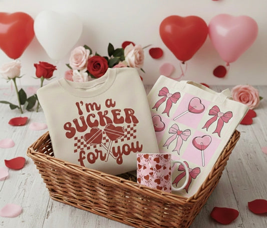 I’m a Sucker for You Valentine’s Small Gift Basket