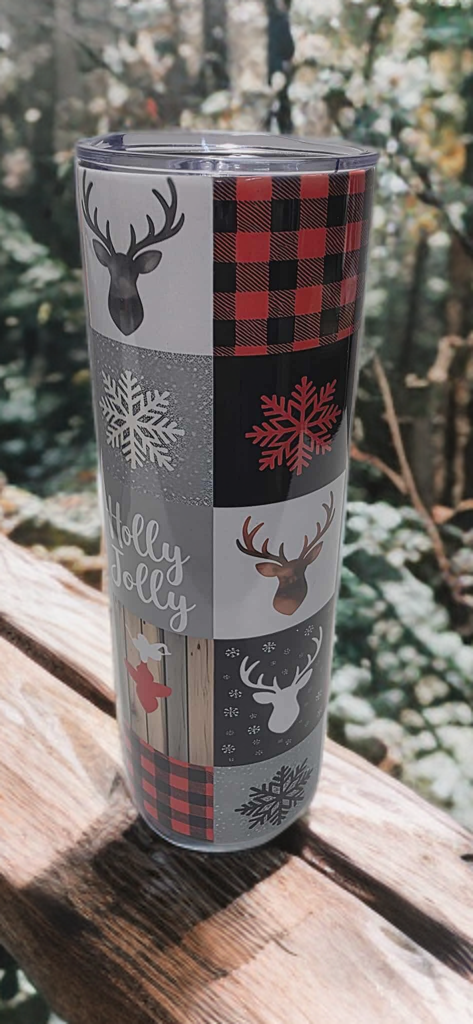 Holly Jolly 20oz Tumbler- Festive design