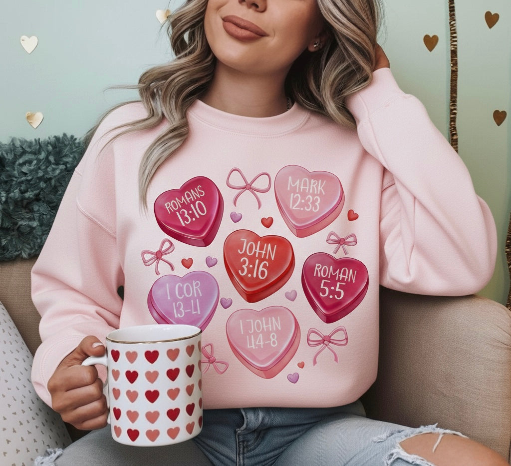 Faith-Based Valentine’s Crewneck – Christian Valentine Sweatshirt
