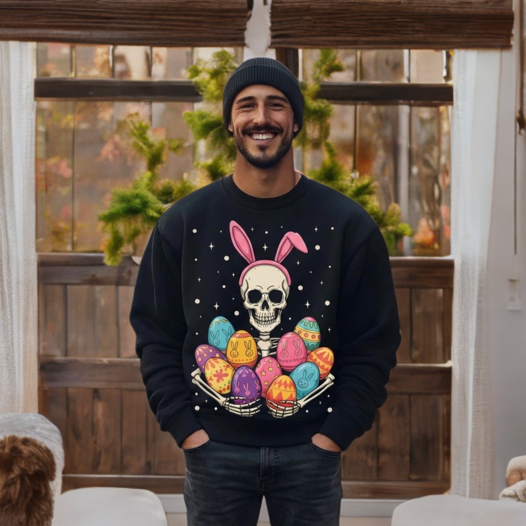 Skeleton Easter Crewneck – Alternative Easter Sweatshirt