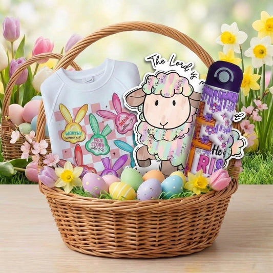 He Is Risen Small Kids Easter Basket