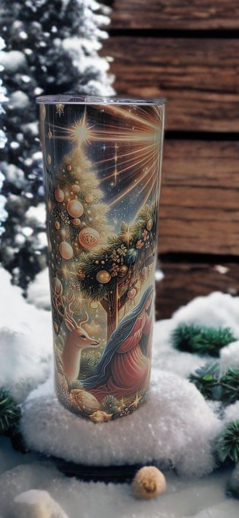 Silent Night Nativity 20oz tumbler-Holiday insulated cup