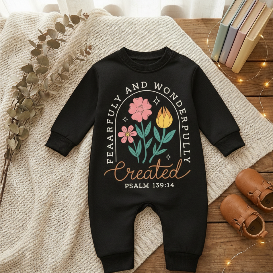 Fearfully and Wonderfully Created Baby Onesie – Psalm 139:14