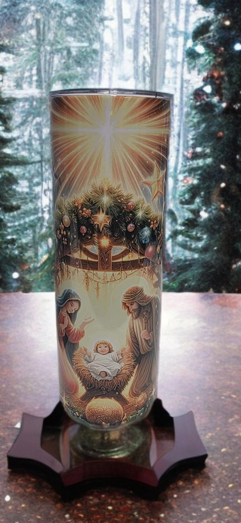 Silent Night Nativity 20oz tumbler-Holiday insulated cup
