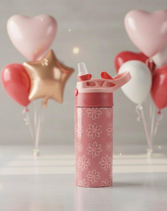 Pink Daisy Kids Valentine’s Tumbler